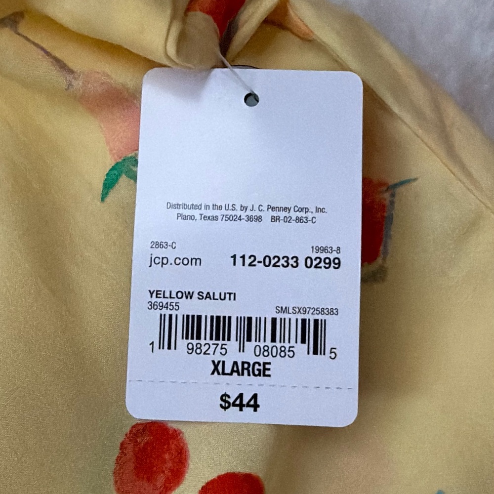 Sleep Chic 70% Rayon Yellow Fruit Cocktail Clao Bella Print Pajama Set-XL - Picture 8 of 13